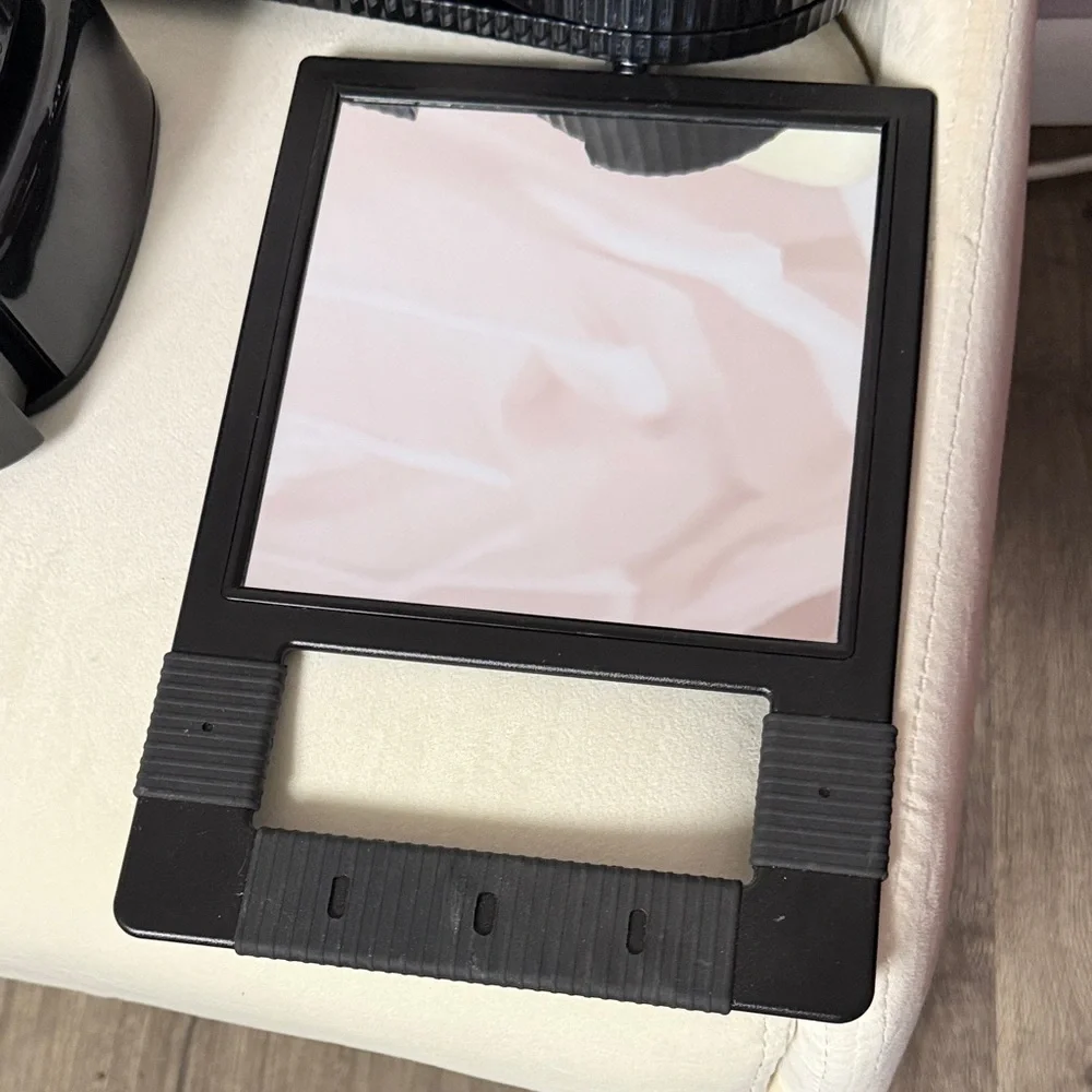 Black Makeup Organizer Set with Mirror